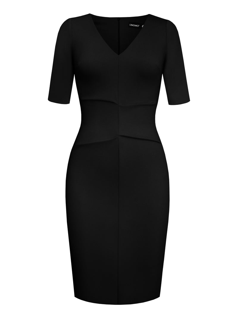 Bodycon Dress with Above-Elbow Sleeves