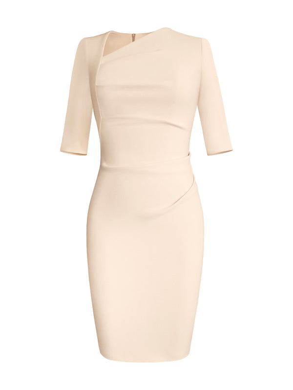 Cut Out Neckline Pleated Dress
