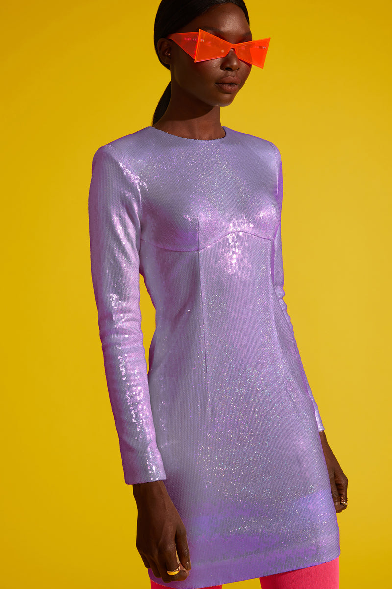 Sequined Long Sleeve Dress