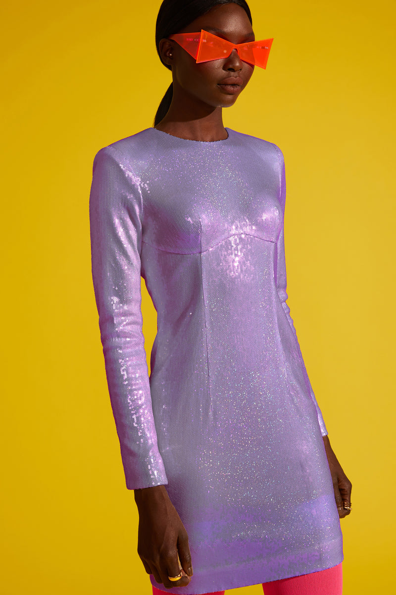 Sequined Long Sleeve Dress L'MOMO Sequined Long Sleeve Dress L'MOMO