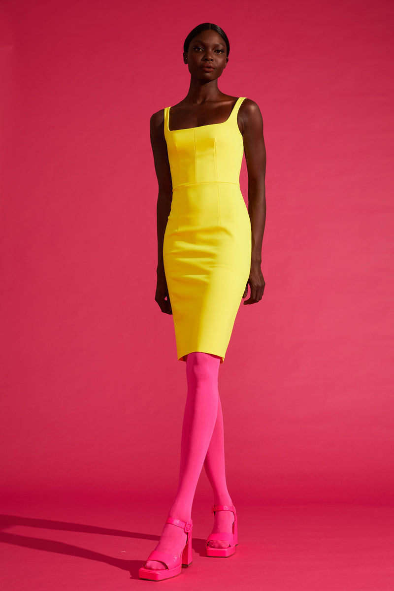 Square-Neck Bodycon Dress – L'MOMO Square-Neck Bodycon Dress – L'MOMO
