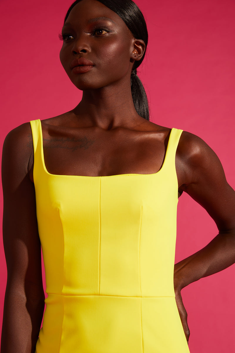 Square-Neck Bodycon Dress – L'MOMO Square-Neck Bodycon Dress – L'MOMO