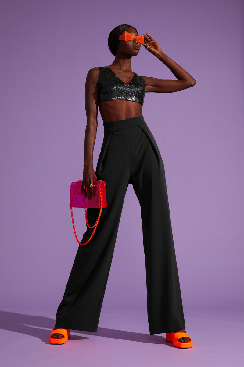 Ultra-Cropped Sequined Top