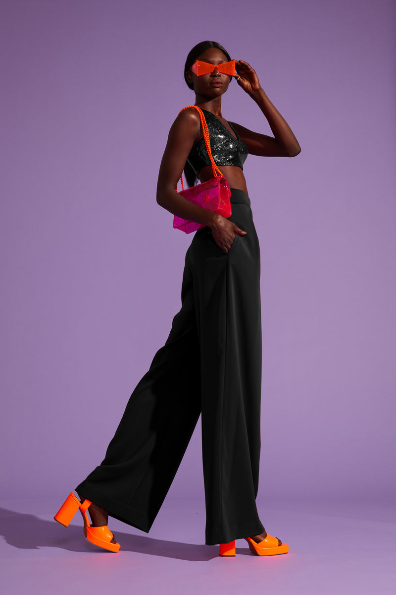 Ultra-Cropped Sequined Top