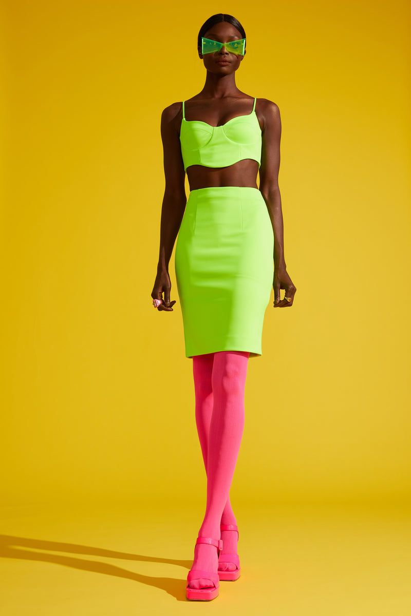 Bustier Crop Top with Curved Hemlines