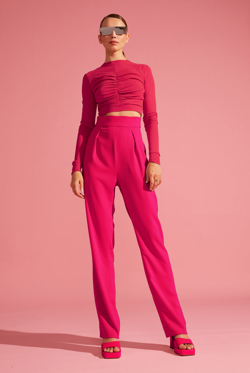 High-Waist Tapered Trousers