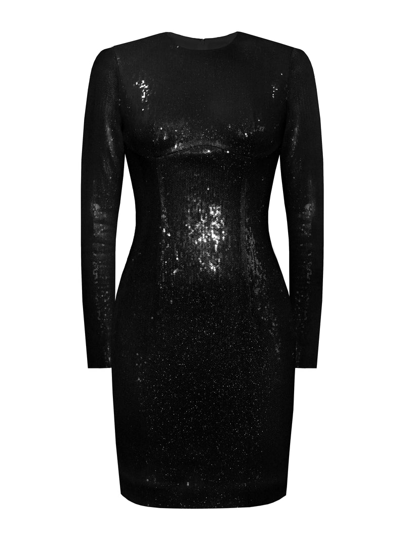 Sequined Long Sleeve Dress L'MOMO Sequined Long Sleeve Dress L'MOMO
