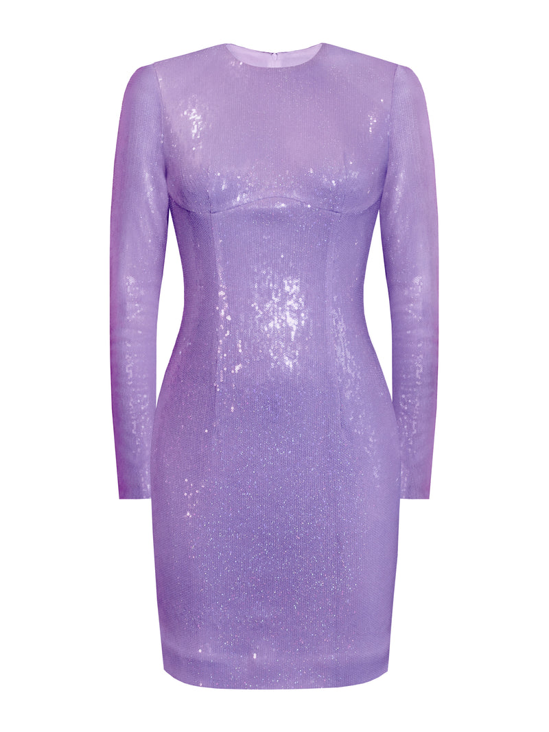 Sequined Long Sleeve Dress L'MOMO Sequined Long Sleeve Dress L'MOMO