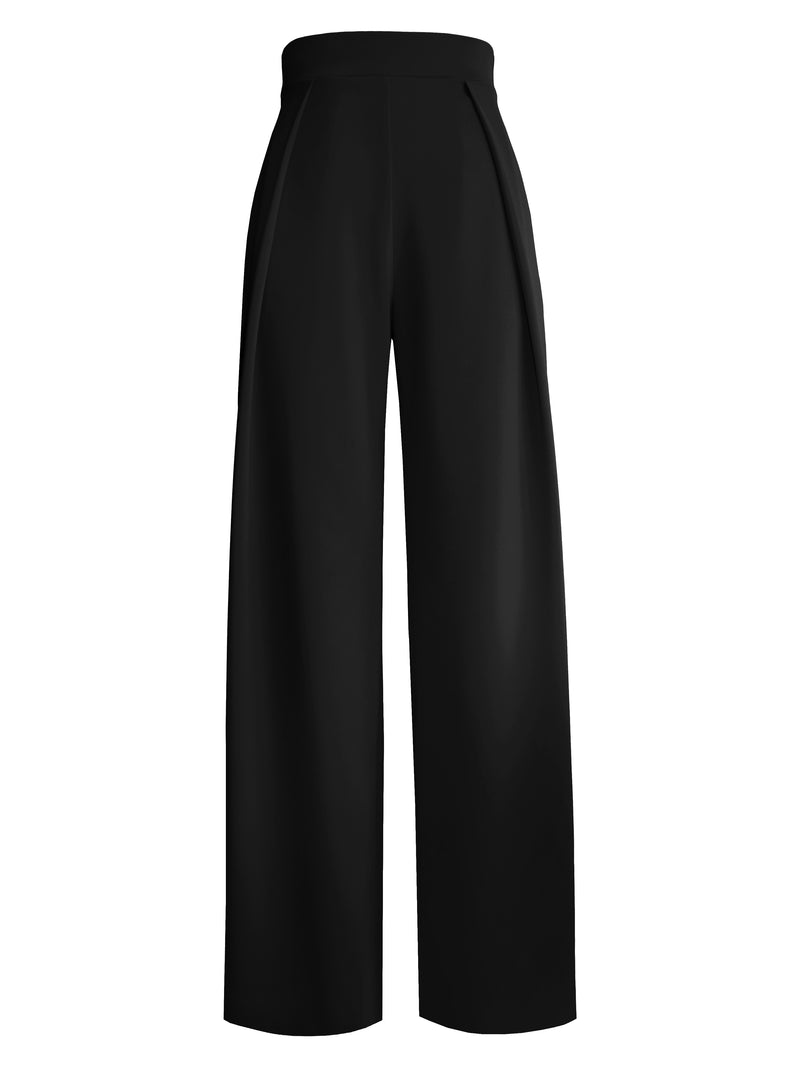 New-design High Waist Wide Leg Pants (Color : Black, Size : L