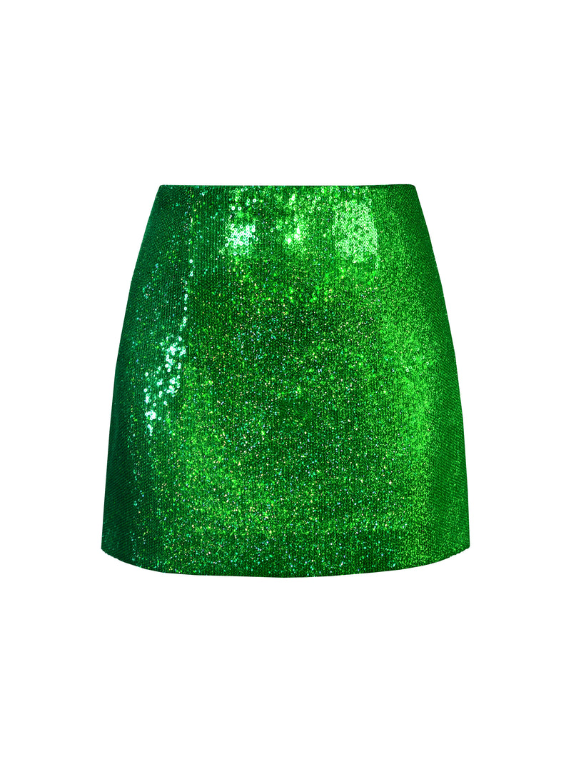 Sequined Mini A-Line Skirt
