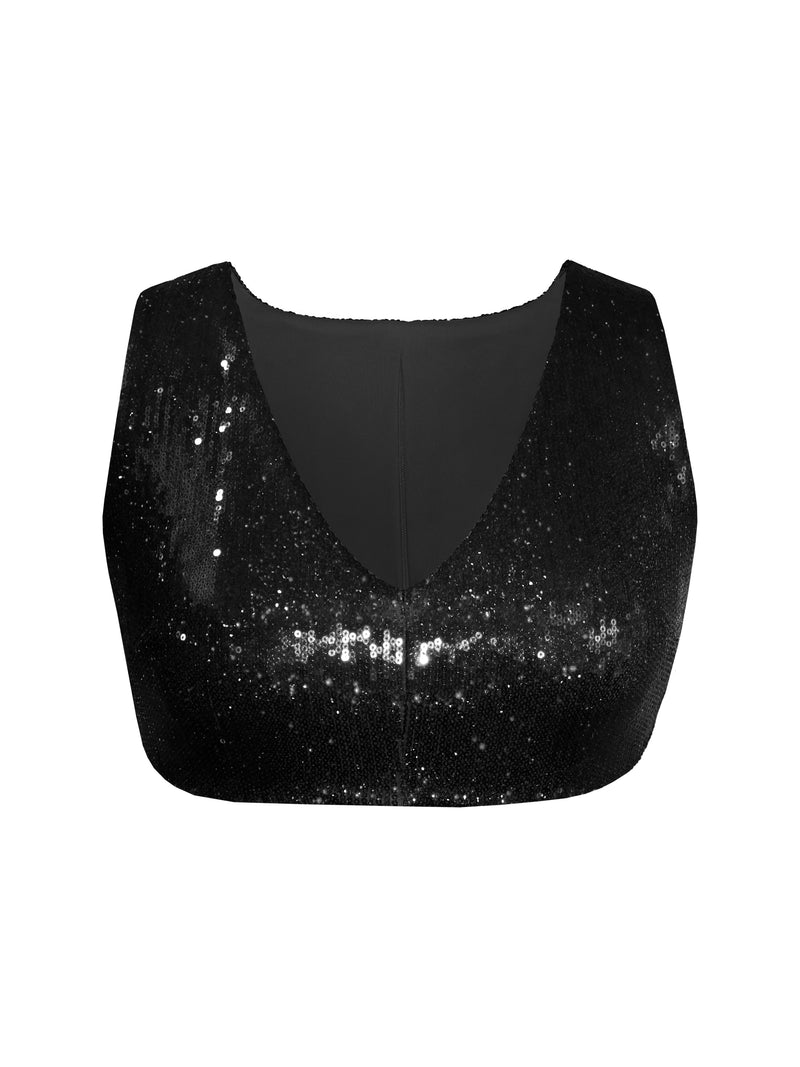Ultra-Cropped Sequined Top