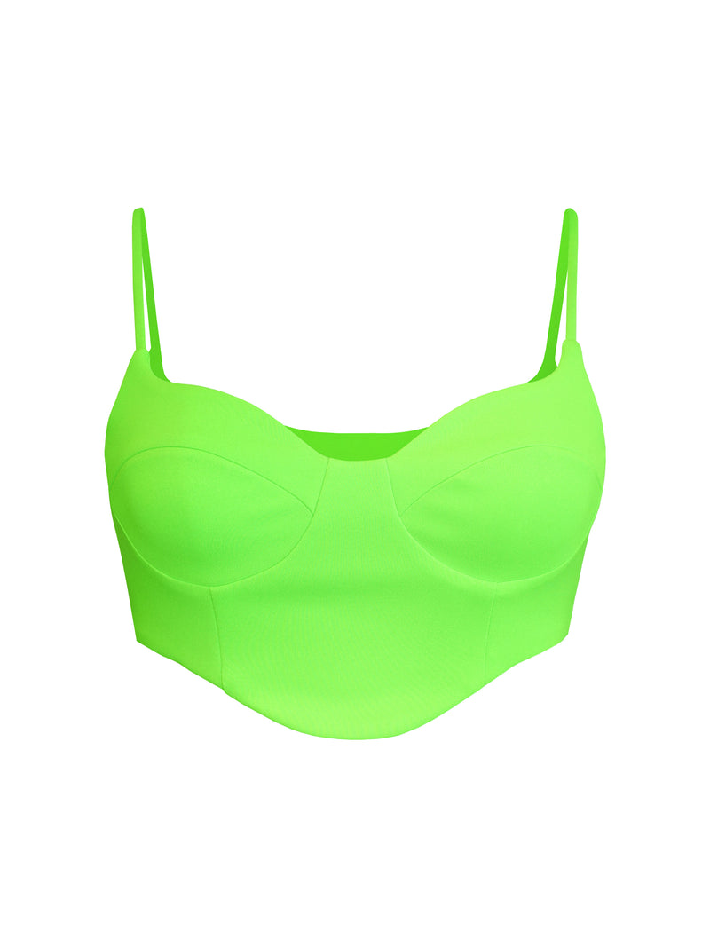 Bustier Crop Top with Curved Hemlines