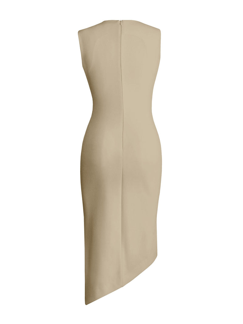 Assymetrical Front Tuck Dress