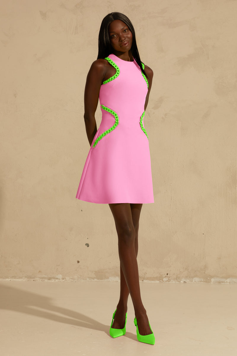 A-Line Dress with Chain Outlines