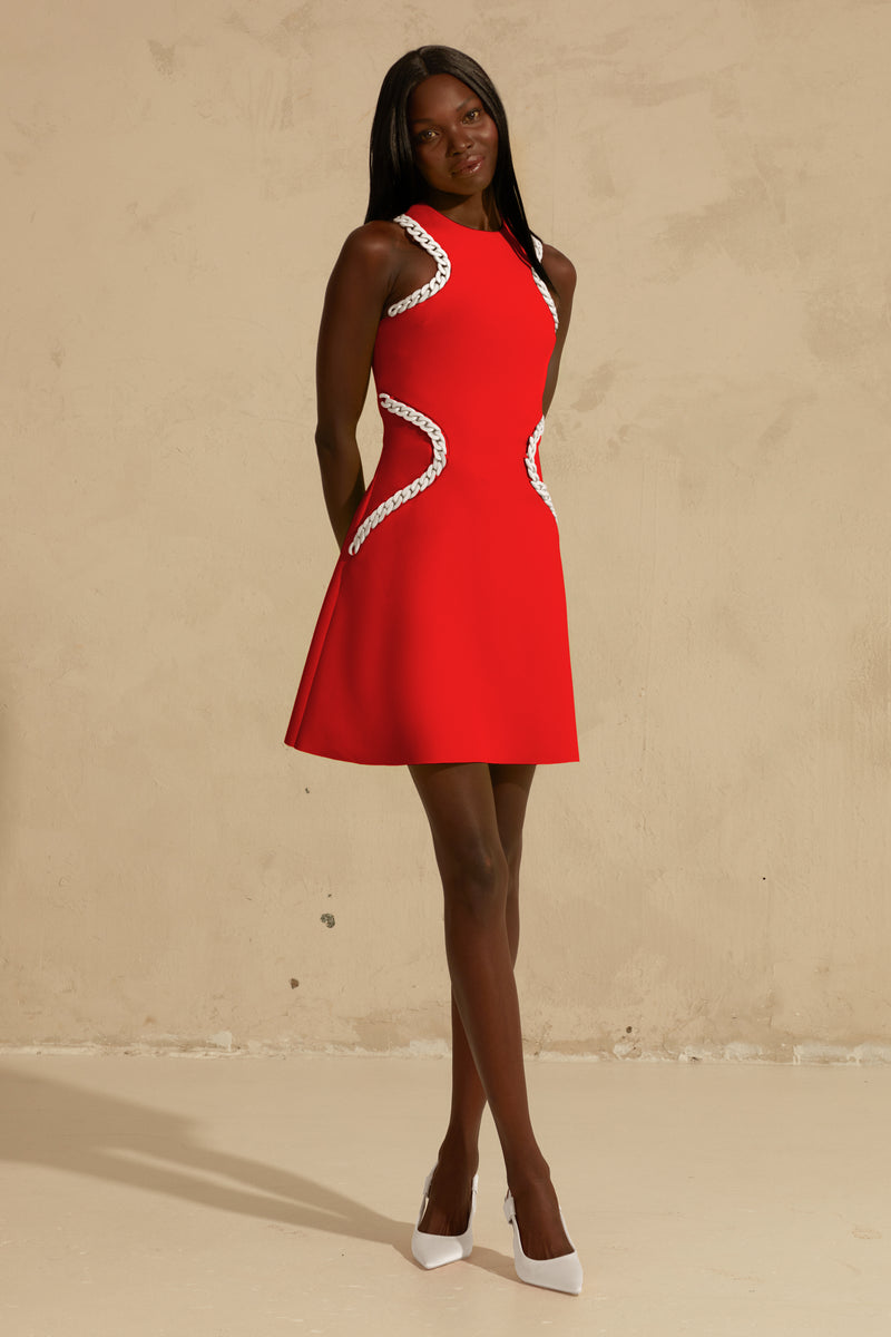 A-Line Dress with Chain Outlines