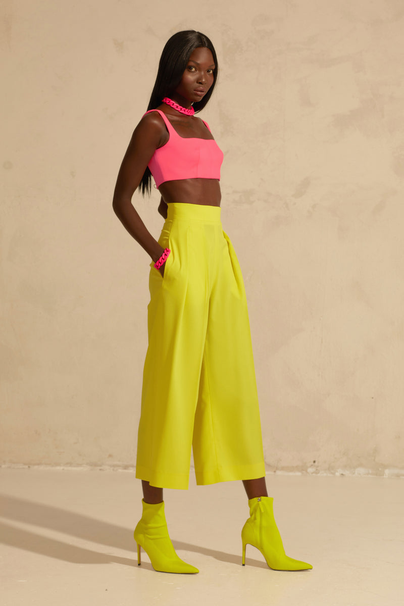 Square Neck Cropped Top with Slim Straps