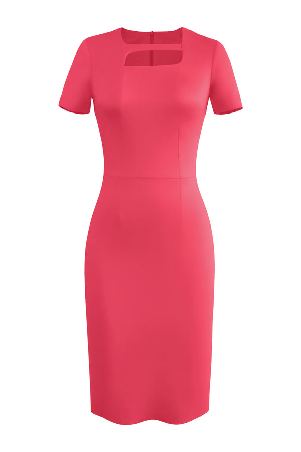 Pencil Dress with Cut Out Accent