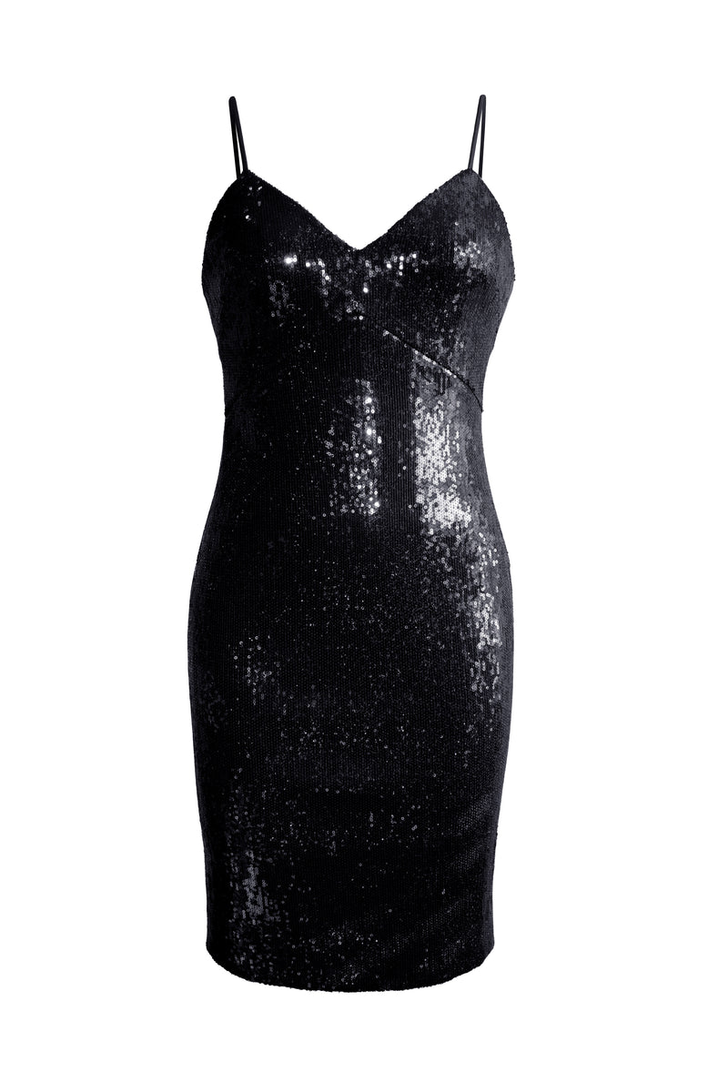 black sequin tank dress Black Sequin Maxi Dress