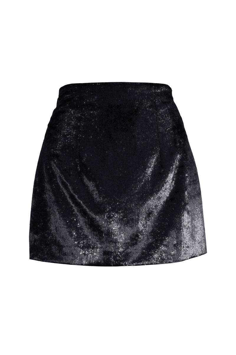 Lurex Velvet Mini Skirt