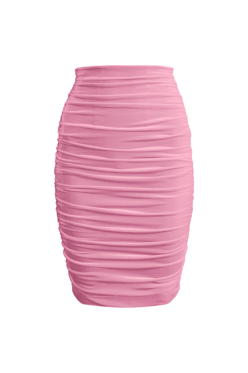 Ruched Velvet Skirt