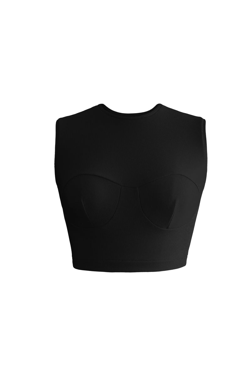 Stretch Ribbed Cropped Top